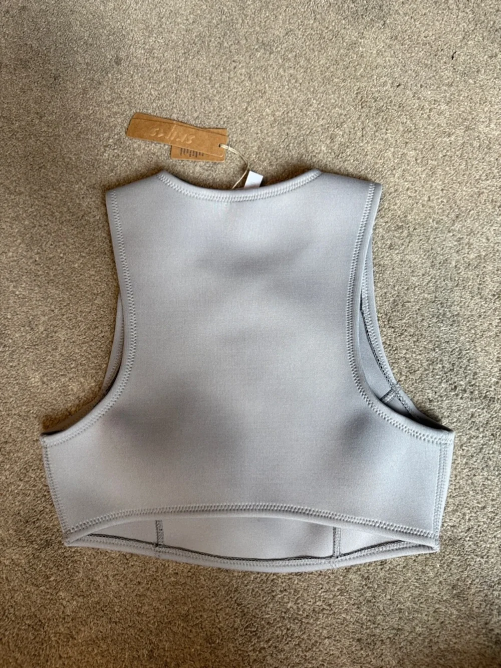 Skims Grey Neoprene Swim Top Size XXS